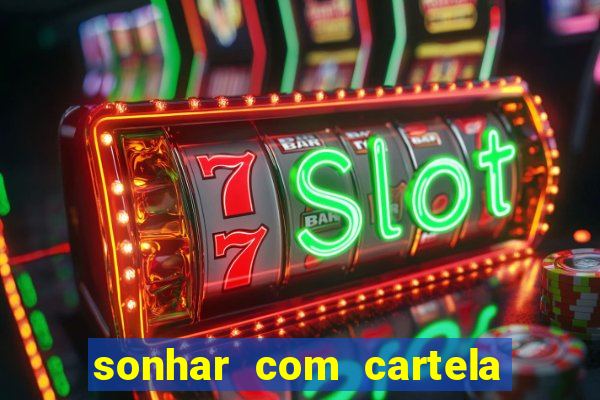 sonhar com cartela de bingo